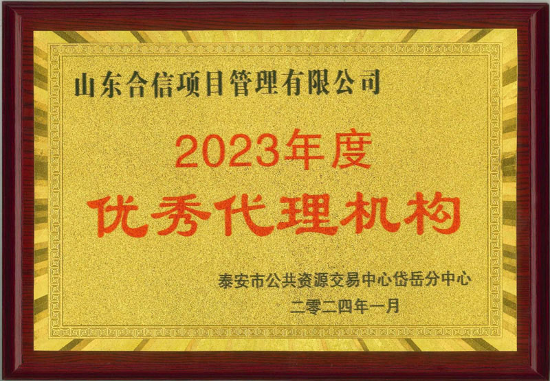 2023年度優(yōu)秀代理機構